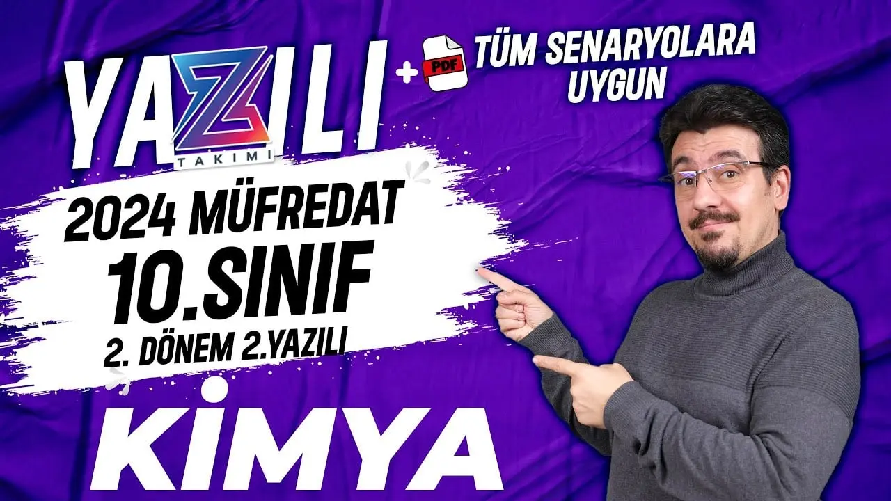 2024 10. Sınıf MEB Kimya 2. Dönem 2. Yazılı Örneği - PDF'yi indirmek için tıklayın! MEB Sınavları Ne Zaman Yapıla...