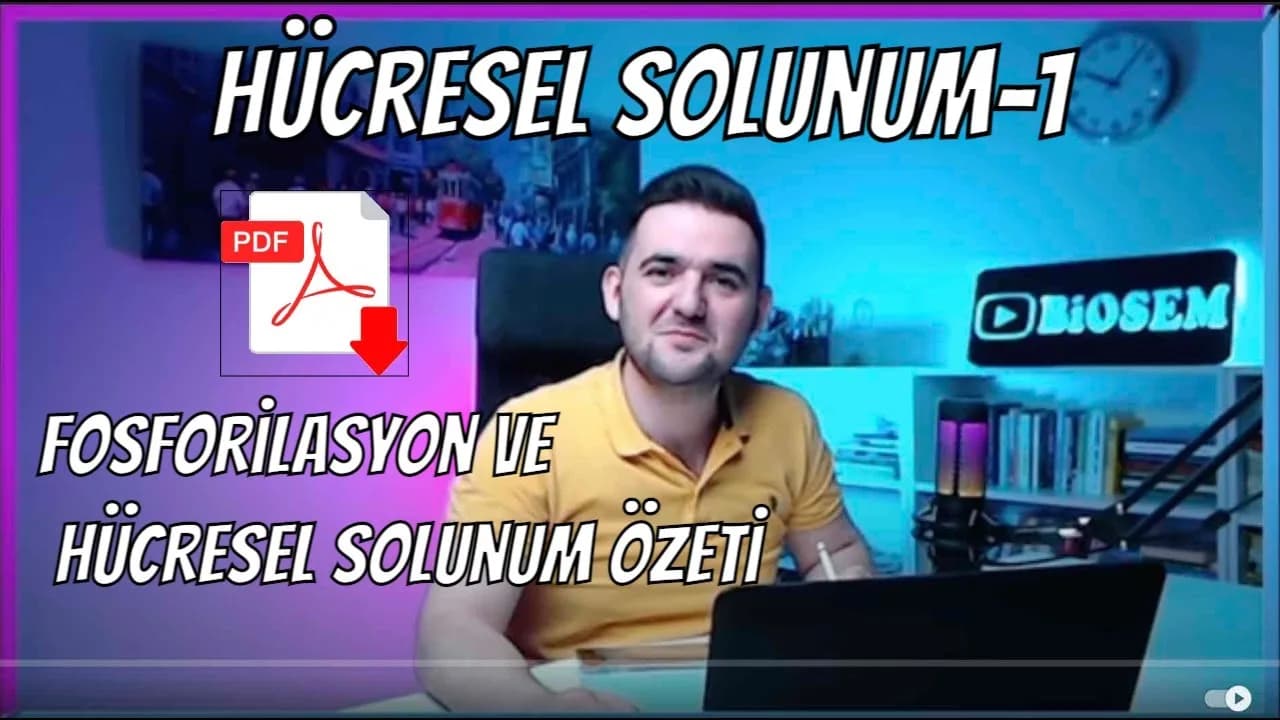 Biosem - Hücresel Solunum ve Fosforilasyon Konu Anlatımı PDF