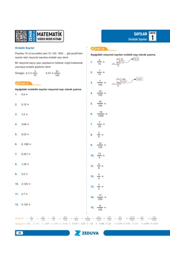 Zeduva 12 Günde Zemin Hazırla Matematik Video Ders Kitabı SML Matematik - Görsel 6